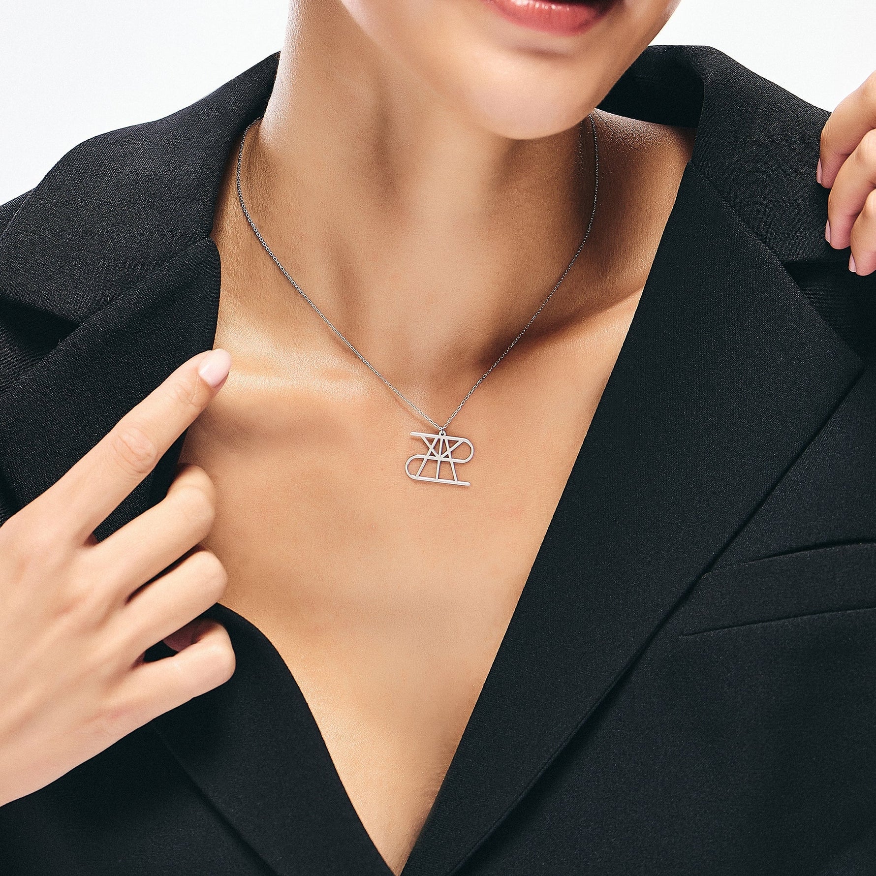 Unique Womens Style Mary Name Logo Necklace - Sterling Silver