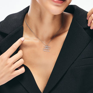 Unique Womens Style Mary Name Logo Necklace - Sterling Silver