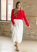 Mason Red Button Up Cardigan