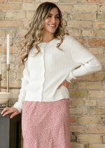 Mason White Button Up Cardigan