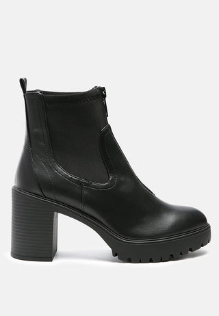 mathilda heeled ankle boots with top zipper