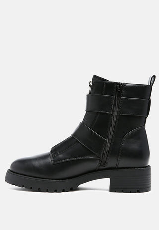 Maud Buckled Combat Boots