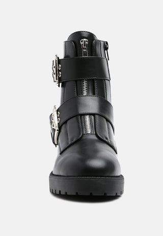 Maud Buckled Combat Boots