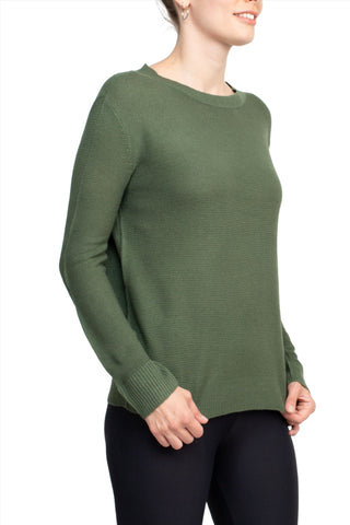 Melrose Chic Crew Neck Long Sleeve Knit Top - By Baano