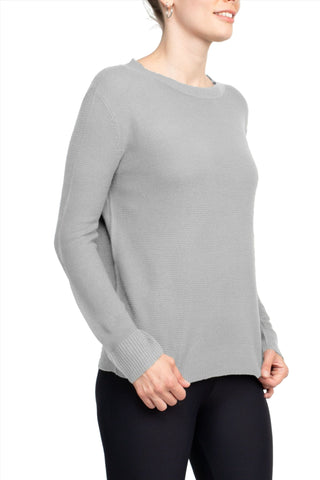Melrose Chic Crew Neck Long Sleeve Knit Top - By Baano