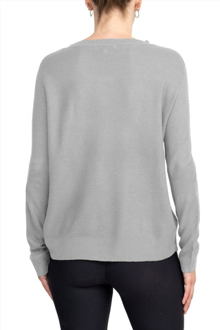 Melrose Chic Crew Neck Long Sleeve Knit Top - By Baano