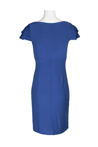 Catherine Malandrino V-Neck Short Sleeve Gathered Side Solid Jersey Dress - By Baano