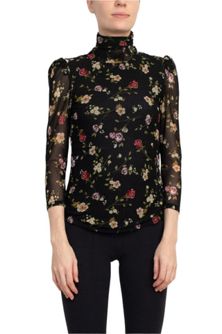 Catherine Malandrino Turtle Neck 3/4 Sleeves Top - By Baano