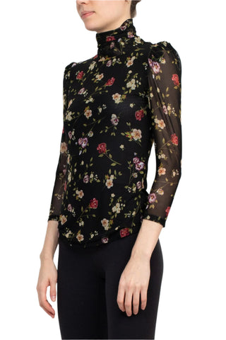 Catherine Malandrino Turtle Neck 3/4 Sleeves Top - By Baano