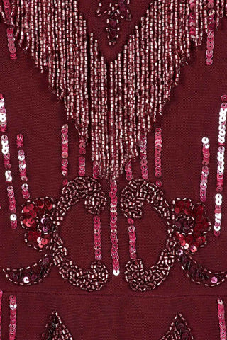Aidan Mattox V-Neck Sleeveless Zipper Back Embellished Mesh Dress - By Baano