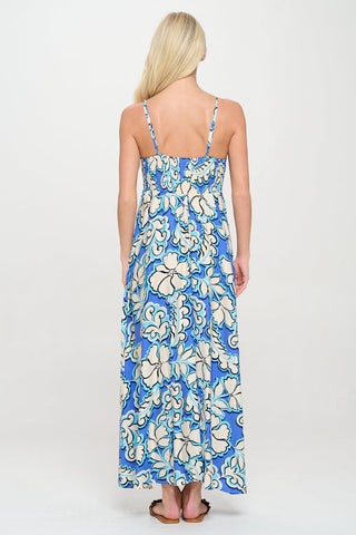 Azure Bloom Maxi Dress