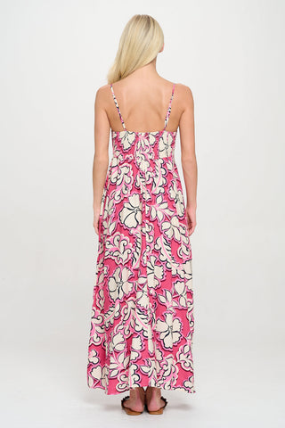 Rosy Bloom Maxi Dress