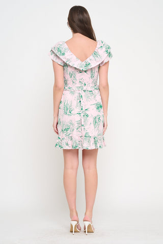 Smocked Ruffle Mini Dress