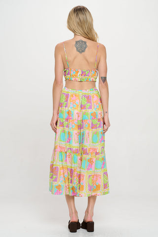 Tropical Mosaic Maxi Dress