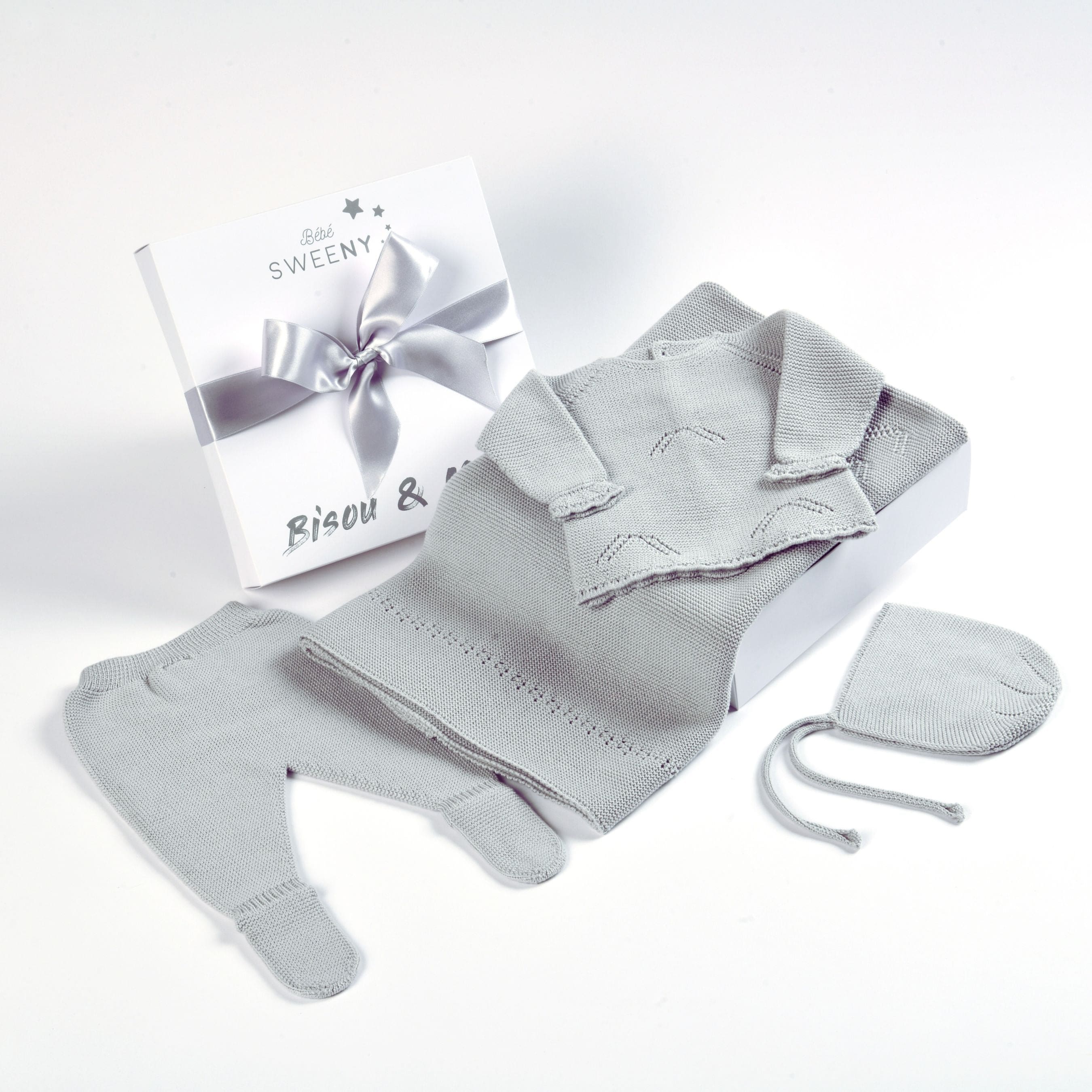 MELI | Baby Pearl Grey Layette Set (4)
