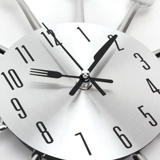 Metal Kitchen Wall Clock Creative  Kitchen Wall Clock 3D Modern Creative Kitchen Cutlery Spoon Fork Time Like Wall Clock Wall Sticker Room Home Decoration Quartz Wall Art Cutlery Mounted Clocks Modern Design Home Decorative Stevvex