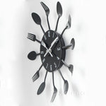 Metal Kitchen Wall Clock Creative  Kitchen Wall Clock 3D Modern Creative Kitchen Cutlery Spoon Fork Time Like Wall Clock Wall Sticker Room Home Decoration Quartz Wall Art Cutlery Mounted Clocks Modern Design Home Decorative Stevvex