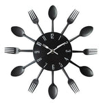 Metal Kitchen Wall Clock Creative  Kitchen Wall Clock 3D Modern Creative Kitchen Cutlery Spoon Fork Time Like Wall Clock Wall Sticker Room Home Decoration Quartz Wall Art Cutlery Mounted Clocks Modern Design Home Decorative Stevvex
