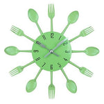 Metal Kitchen Wall Clock Creative  Kitchen Wall Clock 3D Modern Creative Kitchen Cutlery Spoon Fork Time Like Wall Clock Wall Sticker Room Home Decoration Quartz Wall Art Cutlery Mounted Clocks Modern Design Home Decorative Stevvex