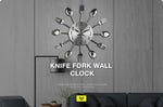 Metal Kitchen Wall Clock Creative  Kitchen Wall Clock 3D Modern Creative Kitchen Cutlery Spoon Fork Time Like Wall Clock Wall Sticker Room Home Decoration Quartz Wall Art Cutlery Mounted Clocks Modern Design Home Decorative Stevvex