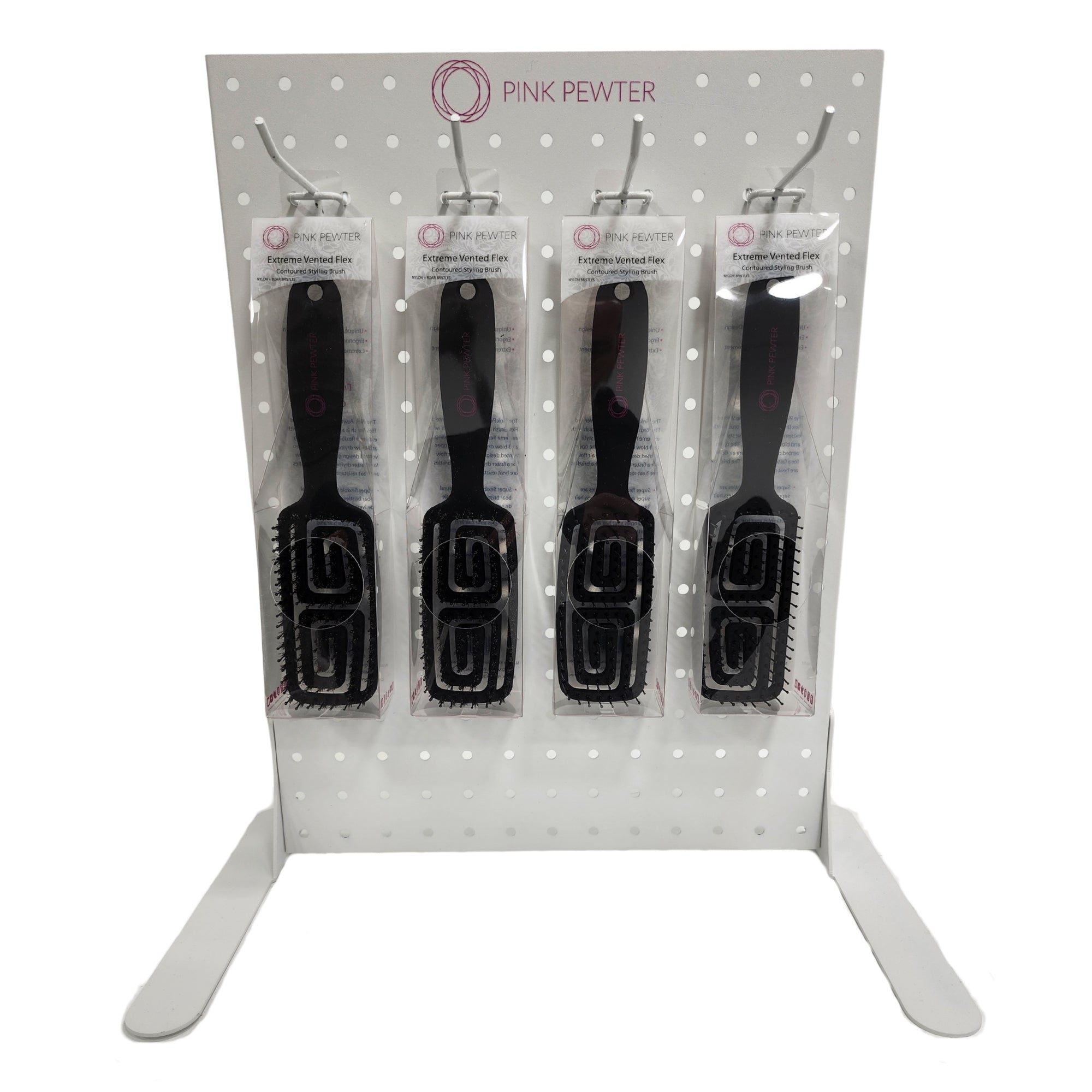 Extreme Vented Flex Brush Retail Kit With Countertop Metal Peg Display With Hooks (20pcs)