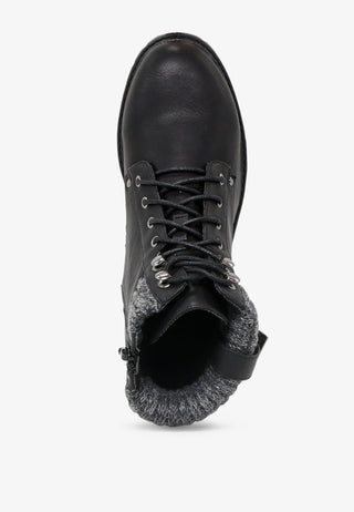 Michael Lace-Up Ankle Boots With Wool Collar