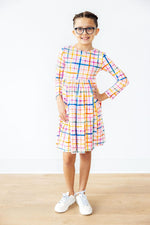 Plaid About You L/S Pocket Twirl Dress