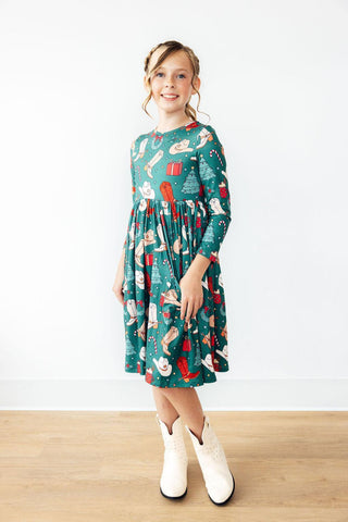 Western Wonderland L/S Pocket Twirl Dress