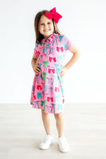 Pink Twirls & Ties S/S Polo Dress