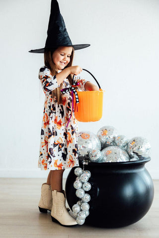 Trick or Twirl 3/4 Sleeve Pocket Twirl Dress - By Baano