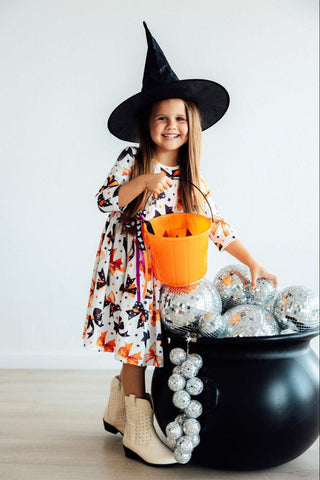 Trick or Twirl 3/4 Sleeve Pocket Twirl Dress - By Baano