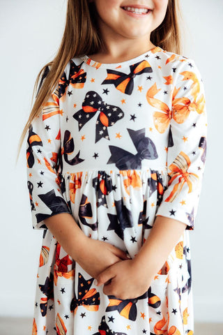 Trick or Twirl 3/4 Sleeve Pocket Twirl Dress - By Baano
