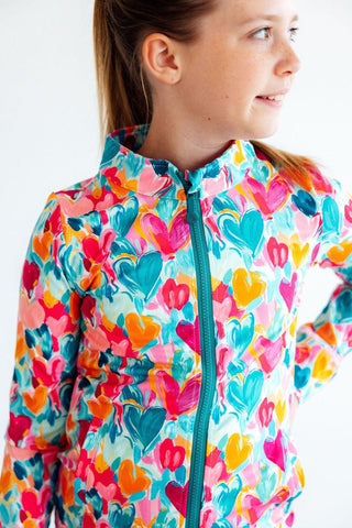 Heart Hustle Full-Zip Ruffle Active Jacket