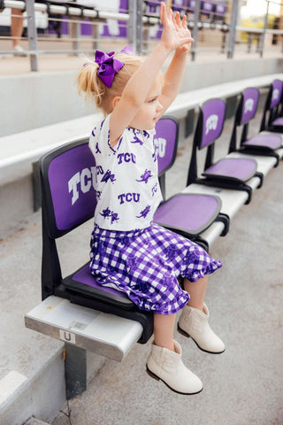 TCU Plaid Frog Ruffle Twirl Skort