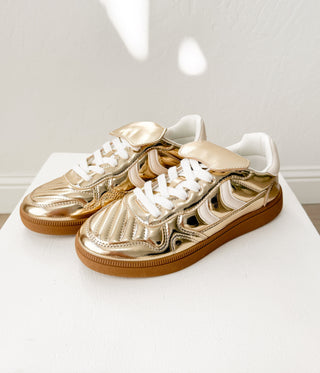 Milan Metallic Sneaker in Gold