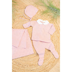 MILOU | Baby Girls Pink Cotton Knit Set (4)