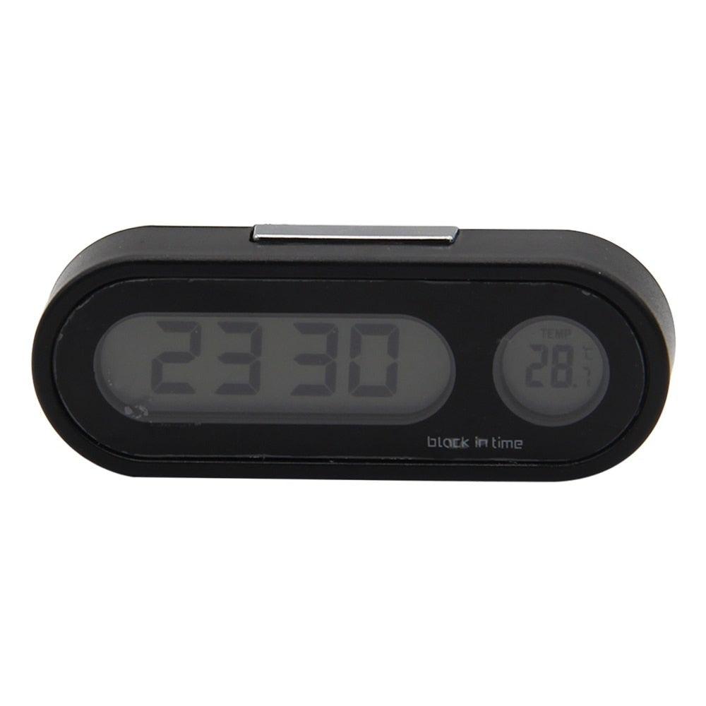 Mini Car Automobile Digital Clock Auto Watch Automotive  Digital Alarm Clock LCD Screen Easy to Set can Adhesive Digital Table Car Dashboard Desk Electronic Clock Date Time Calendar  Thermometer Hygrometer Decoration Ornament Clock In Car Car-Styling Stevvex