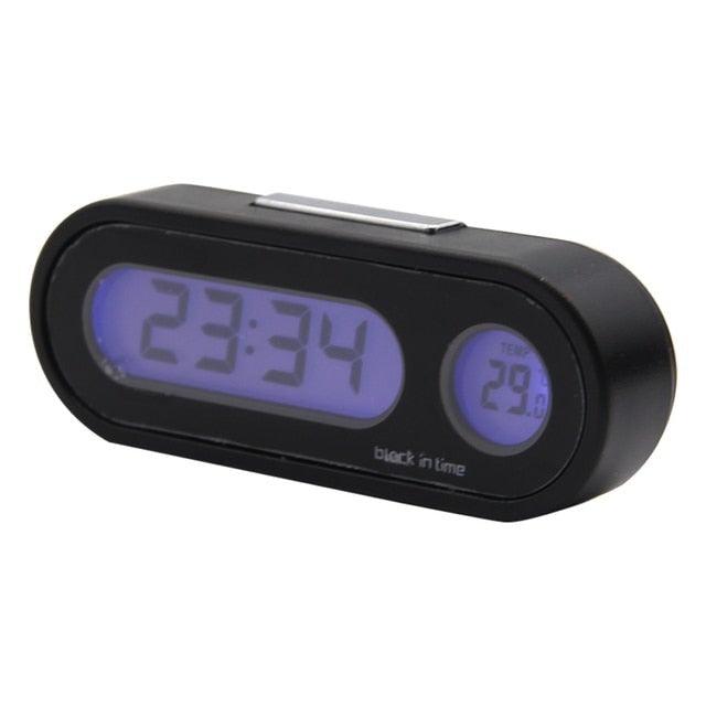 Mini Car Automobile Digital Clock Auto Watch Automotive  Digital Alarm Clock LCD Screen Easy to Set can Adhesive Digital Table Car Dashboard Desk Electronic Clock Date Time Calendar  Thermometer Hygrometer Decoration Ornament Clock In Car Car-Styling Stevvex