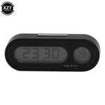 Mini Car Automobile Digital Clock Auto Watch Automotive  Digital Alarm Clock LCD Screen Easy to Set can Adhesive Digital Table Car Dashboard Desk Electronic Clock Date Time Calendar  Thermometer Hygrometer Decoration Ornament Clock In Car Car-Styling Stevvex