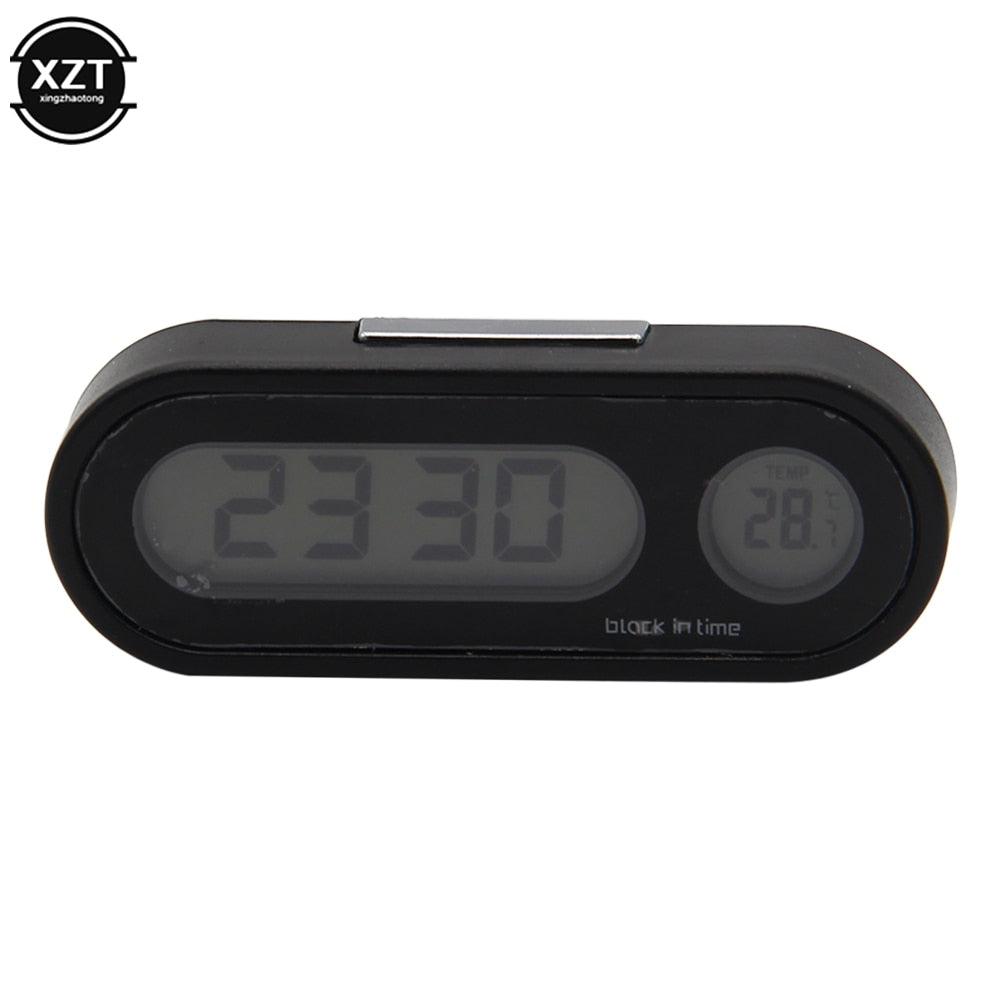 Mini Car Automobile Digital Clock Auto Watch Automotive  Digital Alarm Clock LCD Screen Easy to Set can Adhesive Digital Table Car Dashboard Desk Electronic Clock Date Time Calendar  Thermometer Hygrometer Decoration Ornament Clock In Car Car-Styling Stevvex