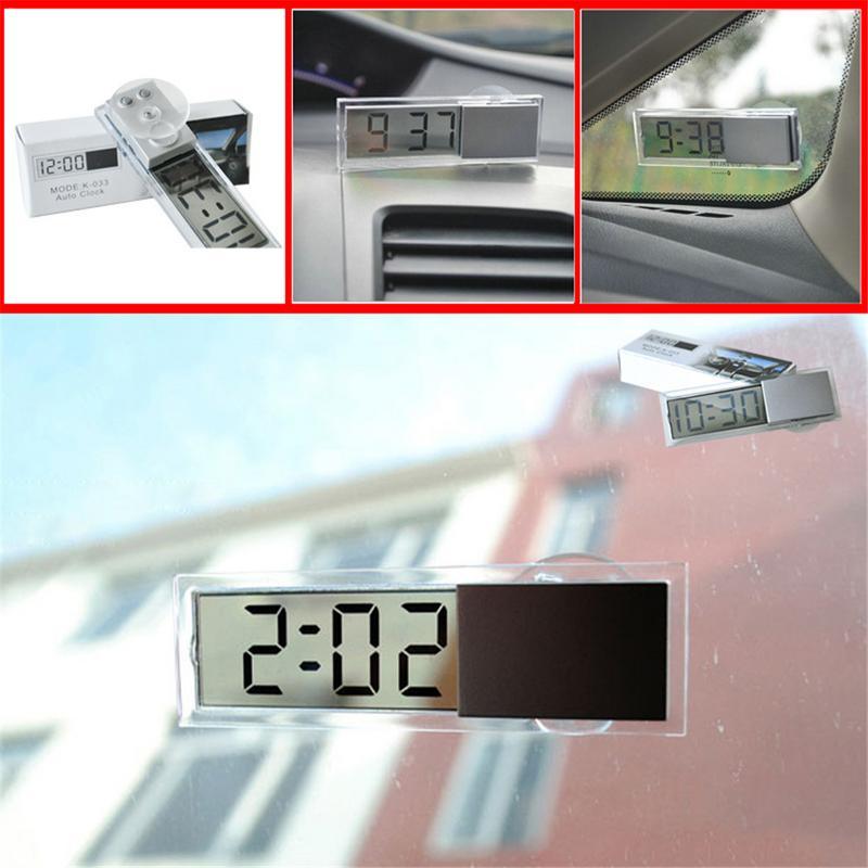 Mini Digital Car Electronic Clock High Quality Durable Digital Alarm Clock LCD Screen Easy to Set can Adhesive Digital Table Car Dashboard Desk Electronic Clock Transparent LCD Display Digital Watch With Sucker Universal Car Decor Stevvex