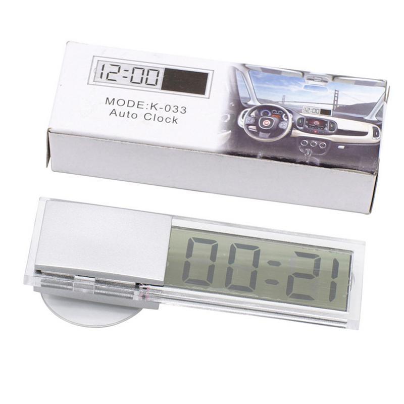 Mini Digital Car Electronic Clock High Quality Durable Digital Alarm Clock LCD Screen Easy to Set can Adhesive Digital Table Car Dashboard Desk Electronic Clock Transparent LCD Display Digital Watch With Sucker Universal Car Decor Stevvex