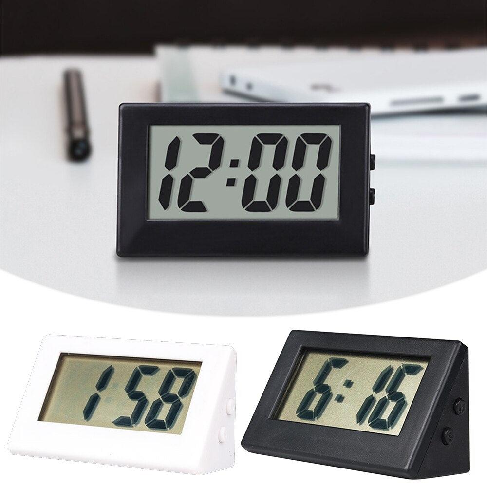 Mini Small Car Desk Digital Clock Watch Car Dashboard Digital Clock Vehicle Adhesive Clock with Jumbo LCD Time & Day Display Mini Automotive Stick On Watch for Car T Gauges Mini Digital LCD Screen Travel Electronic Clock For Home Office Desktop Clocks Stevvex