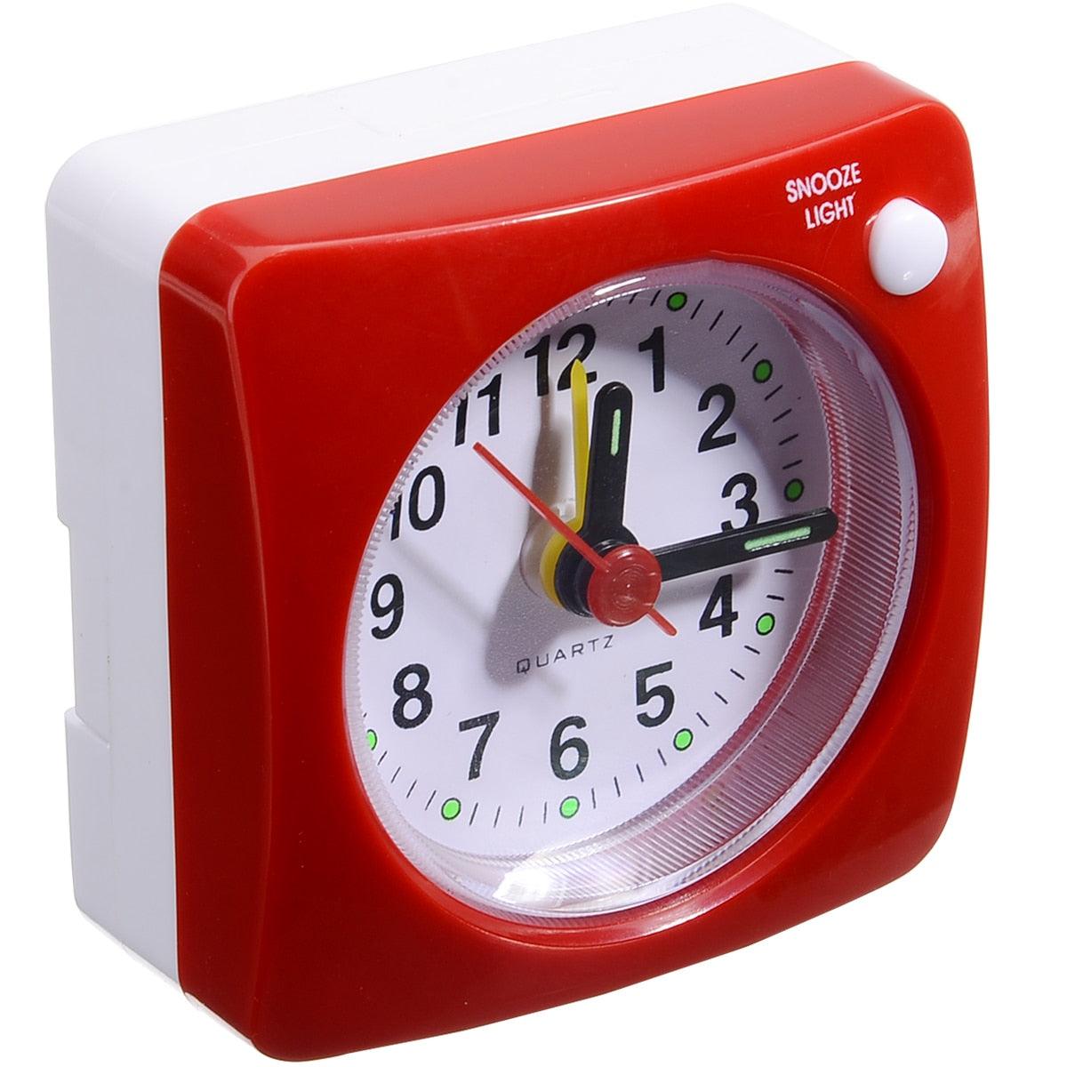 Mini Square Bedside Silent Sweep Alarm Clock Mini Square Bedside Silent Sweep Alarm Clock Student Silent Snooze Alarm Clock Student Silent Snooze Alarm Clock Non Ticking Noise With LED Snooze Light Decor Stevvex