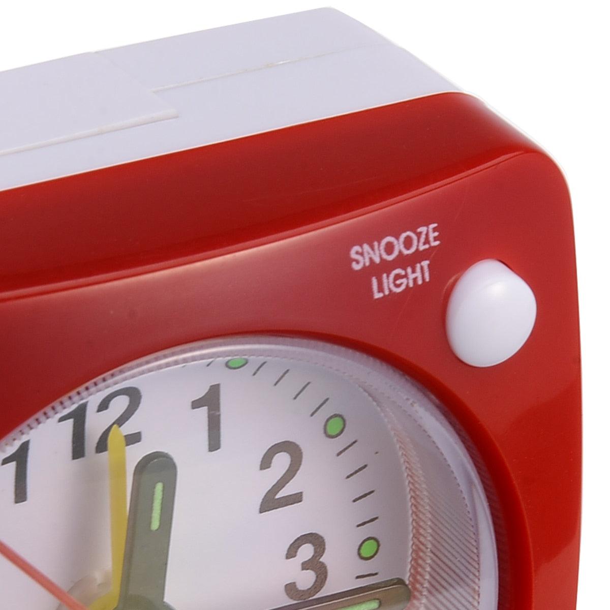 Mini Square Bedside Silent Sweep Alarm Clock Mini Square Bedside Silent Sweep Alarm Clock Student Silent Snooze Alarm Clock Student Silent Snooze Alarm Clock Non Ticking Noise With LED Snooze Light Decor Stevvex