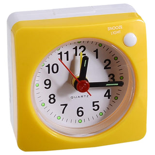 Mini Square Plastic Student Alarm Clock Silent Snooze Bedside Needle Alarm Clock Analog Alarm Clock Battery Operated for Heavy Sleepers Adults Bedrooms Bedside Kids Elderly Non Ticking Alarm Clocks with Non Ticking Portable Home Travel Alarm Clock Stevvex