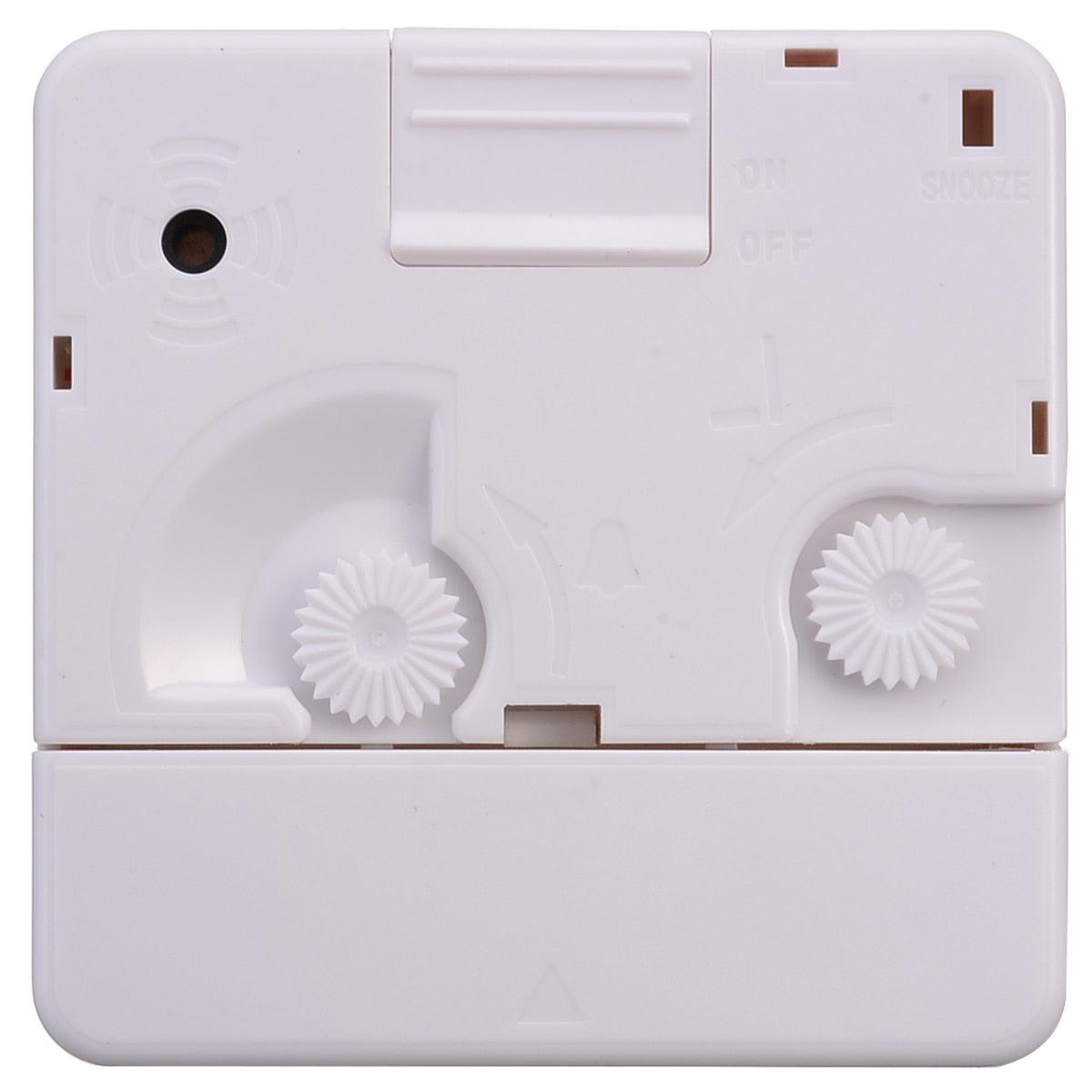 Mini Square Plastic Student Alarm Clock Silent Snooze Bedside Needle Alarm Clock Analog Alarm Clock Battery Operated for Heavy Sleepers Adults Bedrooms Bedside Kids Elderly Non Ticking Alarm Clocks with Non Ticking Portable Home Travel Alarm Clock Stevvex