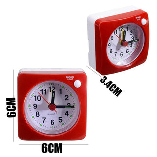 Mini Square Plastic Student Alarm Clock Silent Snooze Bedside Needle Alarm Clock Analog Alarm Clock Battery Operated for Heavy Sleepers Adults Bedrooms Bedside Kids Elderly Non Ticking Alarm Clocks with Non Ticking Portable Home Travel Alarm Clock Stevvex