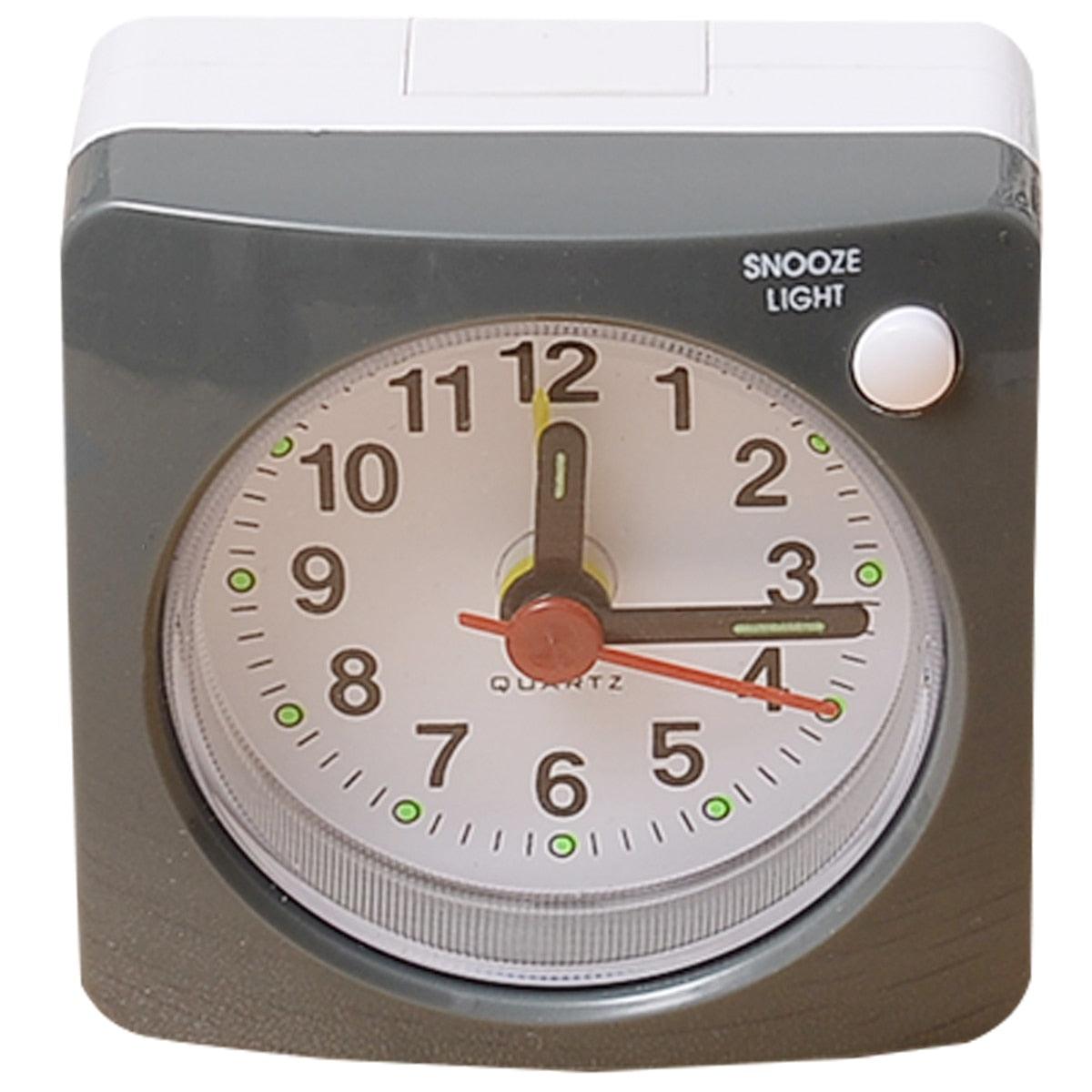 Mini Square Plastic Student Alarm Clock Silent Snooze Bedside Needle Alarm Clock Analog Alarm Clock Battery Operated for Heavy Sleepers Adults Bedrooms Bedside Kids Elderly Non Ticking Alarm Clocks with Non Ticking Portable Home Travel Alarm Clock Stevvex
