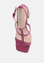 Mirabella Open Square Toe Block Heel Sandals